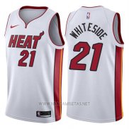 Camiseta Miami Heat Hassan Whiteside NO 21 2017-18 Blanco