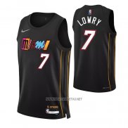 Camiseta Miami Heat Kyle Lowry NO 7 Ciudad 2021-22 Negro