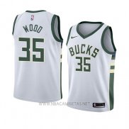 Camiseta Milwaukee Bucks Christian Wood NO 35 Association 2018 Blanco