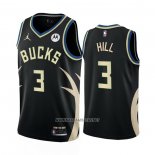 Camiseta Milwaukee Bucks George Hill NO 3 Statement 2022-23 Negro