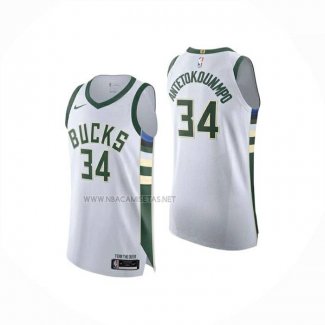 Camiseta Milwaukee Bucks Giannis Antetokounmpo NO 34 Association 2025-26 Blanco