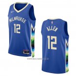 Camiseta Milwaukee Bucks Grayson Allen NO 12 Ciudad 2022-23 Azul