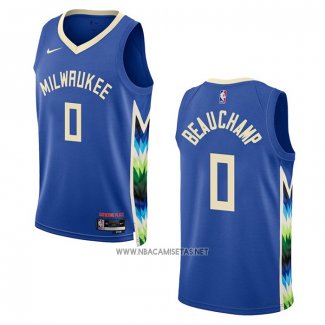 Camiseta Milwaukee Bucks Marjon Beauchamp NO 0 Ciudad 2022-23 Azul