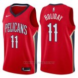 Camiseta New Orleans Pelicans Jrue Holiday NO 11 Statement 2017-18 Rojo