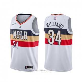 Camiseta New Orleans Pelicans Kenrich Williams NO 34 Earned Blanco