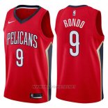 Camiseta New Orleans Pelicans Rajon Rondo NO 9 Statement 2017-18 Rojo