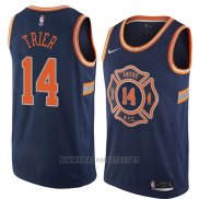 Camiseta New York Knicks Allonzo Trier NO 14 Ciudad 2018 Azul