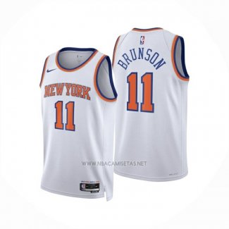 Camiseta New York Knicks Jalen Brunson NO 11 Association 2024-25 Blanco