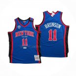 Camiseta New York Knicks Jalen Brunson NO 11 Mitchell & Ness Hardwood Classics Azul