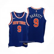 Camiseta New York Knicks RJ Barrett NO 9 Icon Autentico Azul