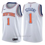 Camiseta New York Knicks Ramon Sessions NO 1 Statement 2017-18 Blanco