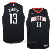 Camiseta Nino Houston Rockets James Harden NO 13 Statement 2017-18 Negro