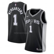 Camiseta Nino San Antonio Spurs Victor Wembanyama NO 1 Icon 2022-23 Negro