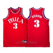 Camiseta Philadelphia 76ers Allen Iverson NO 3 Retro 1964 Rojo