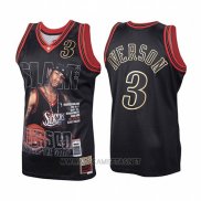 Camiseta Philadelphia 76ers Allen Iverson Slam NO 3 Retro Negro