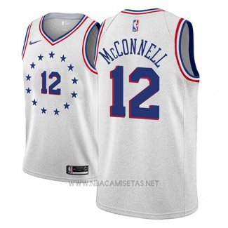 Camiseta Philadelphia 76ers T.j. Mcconnell NO 12 Earned 2018-19 Gris