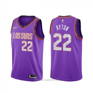 Camiseta Phoenix Suns Deandre Ayton NO 22 Ciudad Violeta
