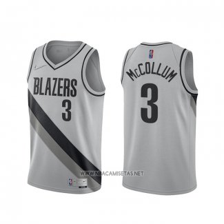 Camiseta Portland Trail Blazers CJ McCollum NO 3 Earned 2020-21 Gris