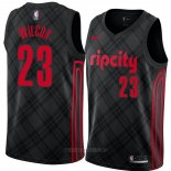 Camiseta Portland Trail Blazers Cj Wilcox NO 23 Ciudad 2018 Negro