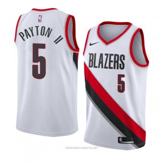 Camiseta Portland Trail Blazers Gary Payton NO 5 Association 2018 Blanco