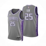 Camiseta Sacramento Kings Alex Len NO 25 Ciudad 2022-23 Gris