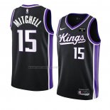 Camiseta Sacramento Kings Davion Mitchell NO 15 Icon 2023-24 Negro