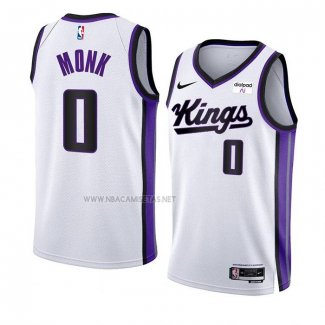 Camiseta Sacramento Kings Malik Monk NO 0 Association 2023-24 Blanco