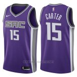 Camiseta Sacramento Kings Vince Carter NO 15 Icon 2017-18 Violeta