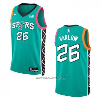 Camiseta San Antonio Spurs Dominick Barlow NO 26 Ciudad 2022-23 Verde