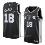 Camiseta San Antonio Spurs Lonnie Walker IV NO 18 Icon 2018 Negro