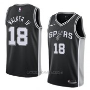 Camiseta San Antonio Spurs Lonnie Walker IV NO 18 Icon 2018 Negro