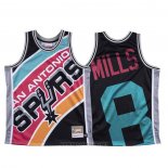 Camiseta San Antonio Spurs Patty Mills NO 8 Mitchell & Ness Big Face Negro