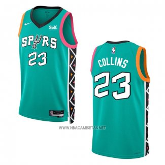 Camiseta San Antonio Spurs Zach Collins NO 23 Ciudad 2022-23 Verde