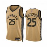 Camiseta Toronto Raptors Chris Boucher NO 25 Ciudad 2023-24 Oro