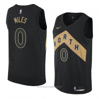 Camiseta Toronto Raptors Cj Miles NO 0 Ciudad 2018 Negro