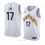 Camiseta Toronto Raptors Jeremy Lin NO 17 Ciudad 2018 Blanco