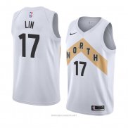 Camiseta Toronto Raptors Jeremy Lin NO 17 Ciudad 2018 Blanco