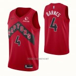 Camiseta Toronto Raptors Scottie Barnes NO 4 Icon 2020-21 Rojo