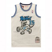 Camiseta Toronto Raptors Vince Carter NO 15 Mitchell & Ness 1998-99 Blanco3