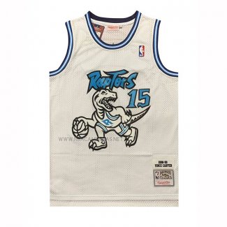 Camiseta Toronto Raptors Vince Carter NO 15 Mitchell & Ness 1998-99 Blanco3
