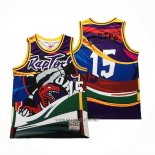 Camiseta Toronto Raptors Vince Carter NO 15 Rainbow Classic Negro