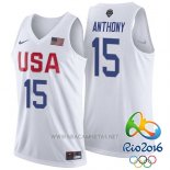 Camiseta USA 2016 Carmelo Anthony NO 15 Blanco