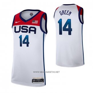 Camiseta USA 2021 Draymond Green NO 14 Blanco