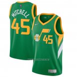 Camiseta Utah Jazz Donovan Mitchell NO 45 Earned 2020-21 Verde