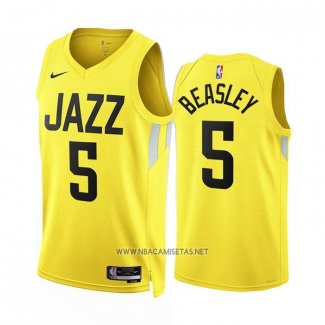 Camiseta Utah Jazz Malik Beasley NO 5 Icon 2022-23 Amarillo