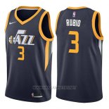 Camiseta Utah Jazz Ricky Rubio NO 3 Icon 2017-18 Azul
