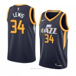 Camiseta Utah Jazz Trey Lewis NO 34 Icon 2018 Azul