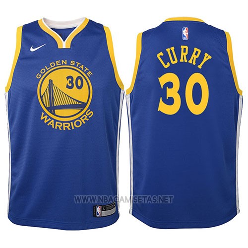Lago taupo Claire presentar Camiseta Nino Golden State Warriors Stephen Curry NO 30 2017-18 Azul