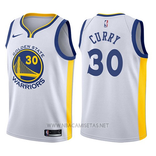 Camiseta Nino State Warriors Stephen Curry NO 30 Blanco