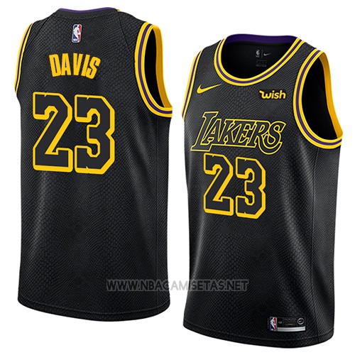 Camiseta Angeles Lakers Anthony Davis 23 Ciudad 2019-20 Negro